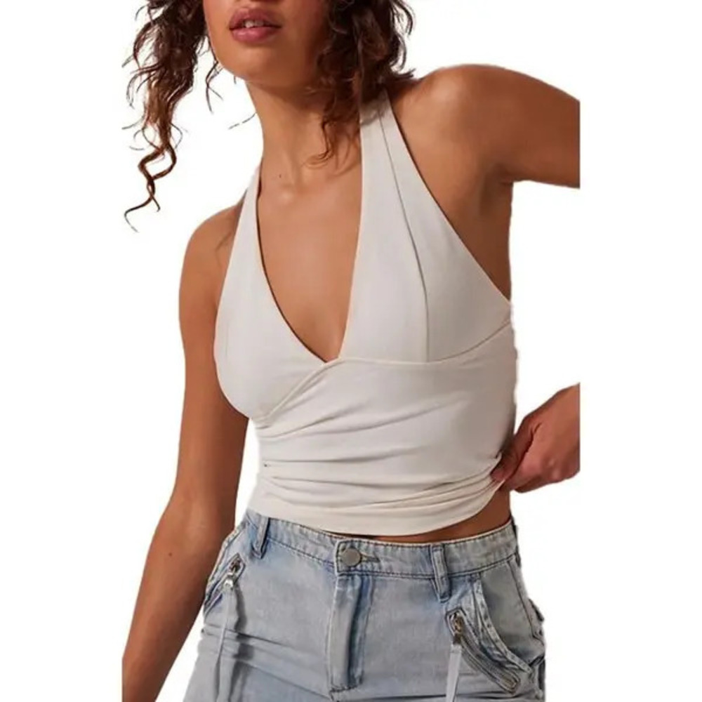 NWT Free People Still Here Halter Cami - White